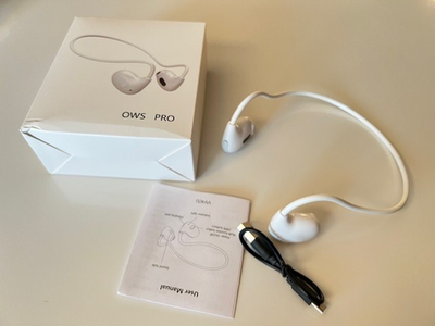 Oladance OWS Pro Open Ear Bluetooth Headphones White 8hr Charging