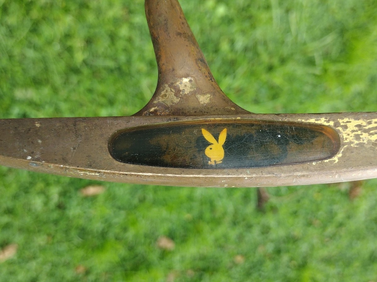 Vintage Playboy Bunny Logo Golf Club Gold Brass Center Shaft