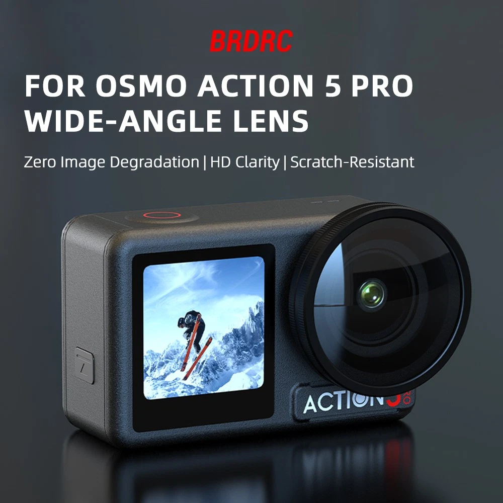 Camera Lens 180° Wide Angle Filter Vlog Lens Protector for DJI Action 5 Pro