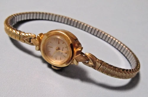 Vintage ~ Timex Gold Tone Ladies Watch ~ WindUp and Working ~ With Spidel Band