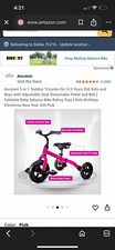 Ancaixin Pink 3-Wheel Kids Tricycle Balance Bike w/ Pedals, Ages 2-5
