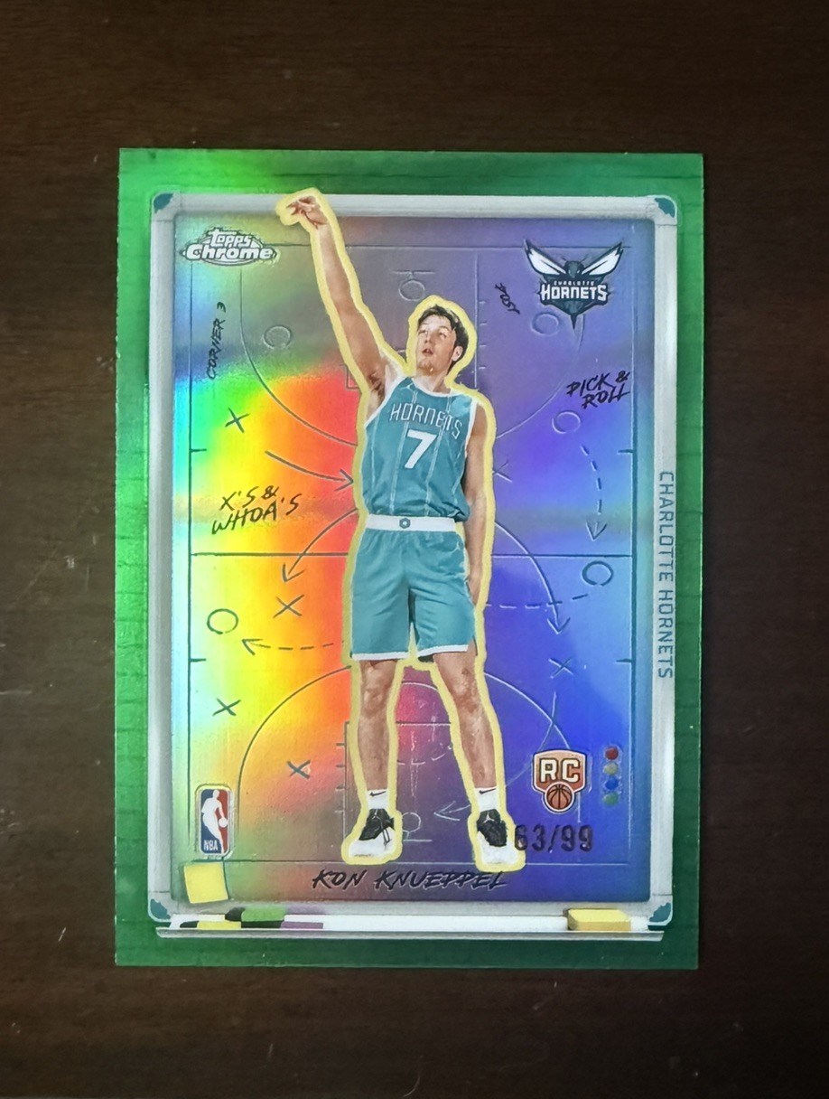 2025-26 Topps Chrome Kon Knueppel X’s & Whoa’s Green Refractor /99 SP
