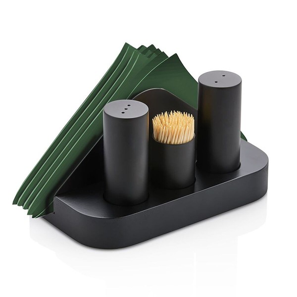 Ggm Gastro Menage - 4-Teilig - Serviettenhalter, Zahnstocherhalter, Salz &-image