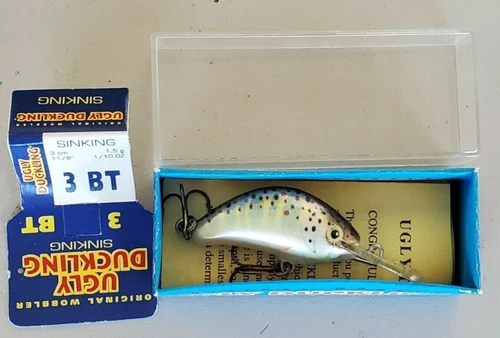 🆕VINTAGE UGLY DUCKLING LURE NO. 3 BT SINKING 30 YEARS OLD HAND MADE