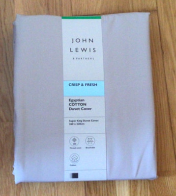 John Lewis Crisp & Fresh Ägyptische Baumwolle 200 Fäden Bettbezug, Super King/Groß - LATTE