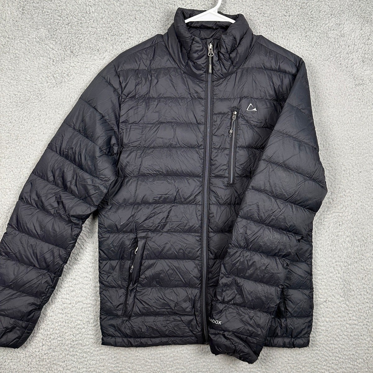 Paradox Mens Small Jacket Puffer Black Duck Down Lightweight 