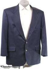 Oscar De La Renta Blazer Sport Coat Mens Navy Metal Buttons Wool 44R