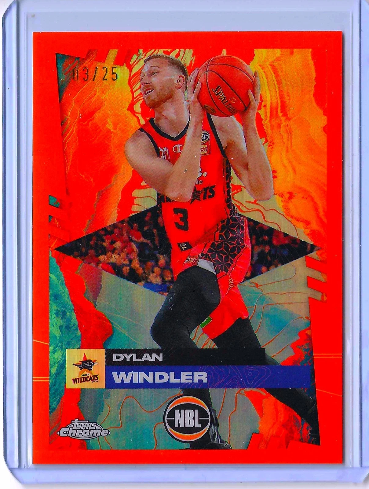2024/25 Topps Chrome NBL Orange Refractor #/25 Dylan Windler Perth Wildcats