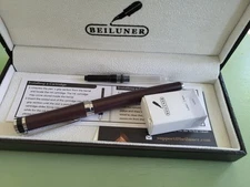 BEILUNER Luxury Fountain Pen Set,Solid 24K Gilded Medium Nib, Modern Classic Lim