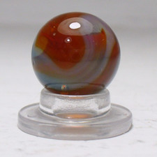 1068 Vintage WV Swirl Marble. It is a Clear Base with Blue and Red Swirls a