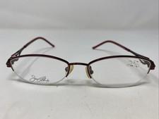 Joan Collins 9726 Burgundy 51-16-135 Metal Half Rim Eyeglasses Frame L928