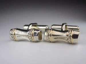 Gucci 750 x 925 boutons de manchette motif bambou argent sterling 18 carats bijoux homme occasion