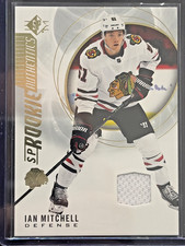 Ian Mitchell 2020-21 UD SP Rookie Authentics RC Patch Card #134 Blackhawks. rookie card picture
