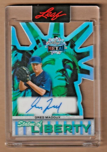 2026 Leaf Metal Independence Day GREG MADDUX Auto 4/7 Statue Of Liberty