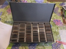 Vintage Brumberger Metal 35mm Slide Box Storage Case full 150 slides - 60s - 70s