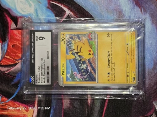 Pokemon 2024 Black Star Promo World Championships Pikachu #190 CGC 9