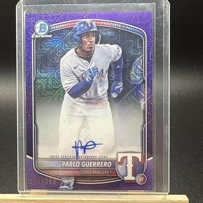 2025 Bowman Chrome Mega Box Purple Refractors #BMA-PG Pablo Guerrero Auto /199