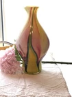 Vintage Murano Millefiori Vase Swirl Italian PINK Art Glass 13" MCM