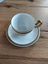 Antike Hutschenreuther Selb Moccatasse Art Déco Golddekor Perlbordüre LHS 1920er