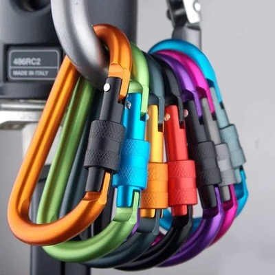 Karabinerclips mit Schraubtor 4 Stück Karabiner Wanderclips mit 7,5 mm Durchmesser