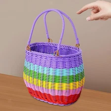 Handwoven Basket Versatile Empty Gift Basket for Dating Weddings Camping