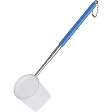 Soft Round Aquarium Net Fine Mesh Shrimp Net Extendable Stainless Steel Handle