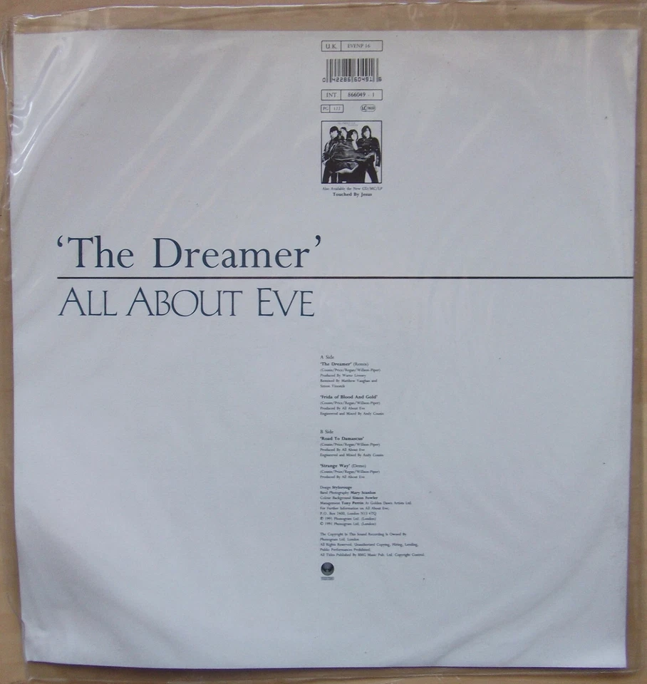 ALL ABOUT EVE THE DREAMER 1991 UK VERTIGO VINYL 12" SINGLE PICTURE DISC EVENP 16 - Image 2 of 2