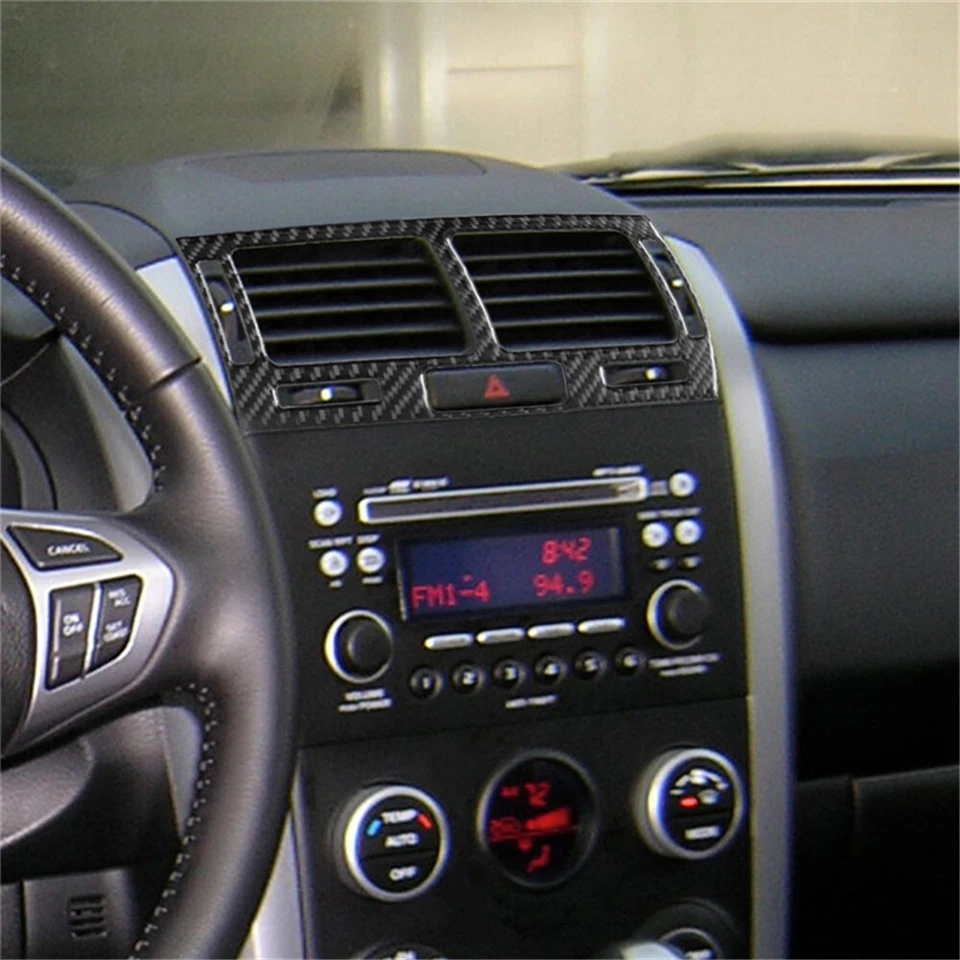 Consola de fibra de carbono central para Suzuki Grand Vitara 2006-13 salida de aire moldura Foto 3 de 4