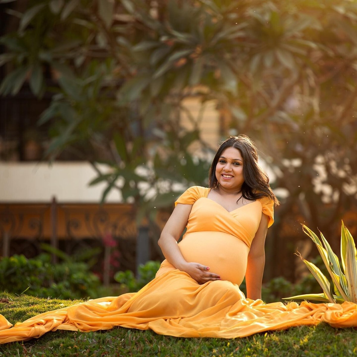 Gold Maternity Dress Photo Shoot Gown Photography Off Shoulder Long Maxi  M-L-XL | eBay
