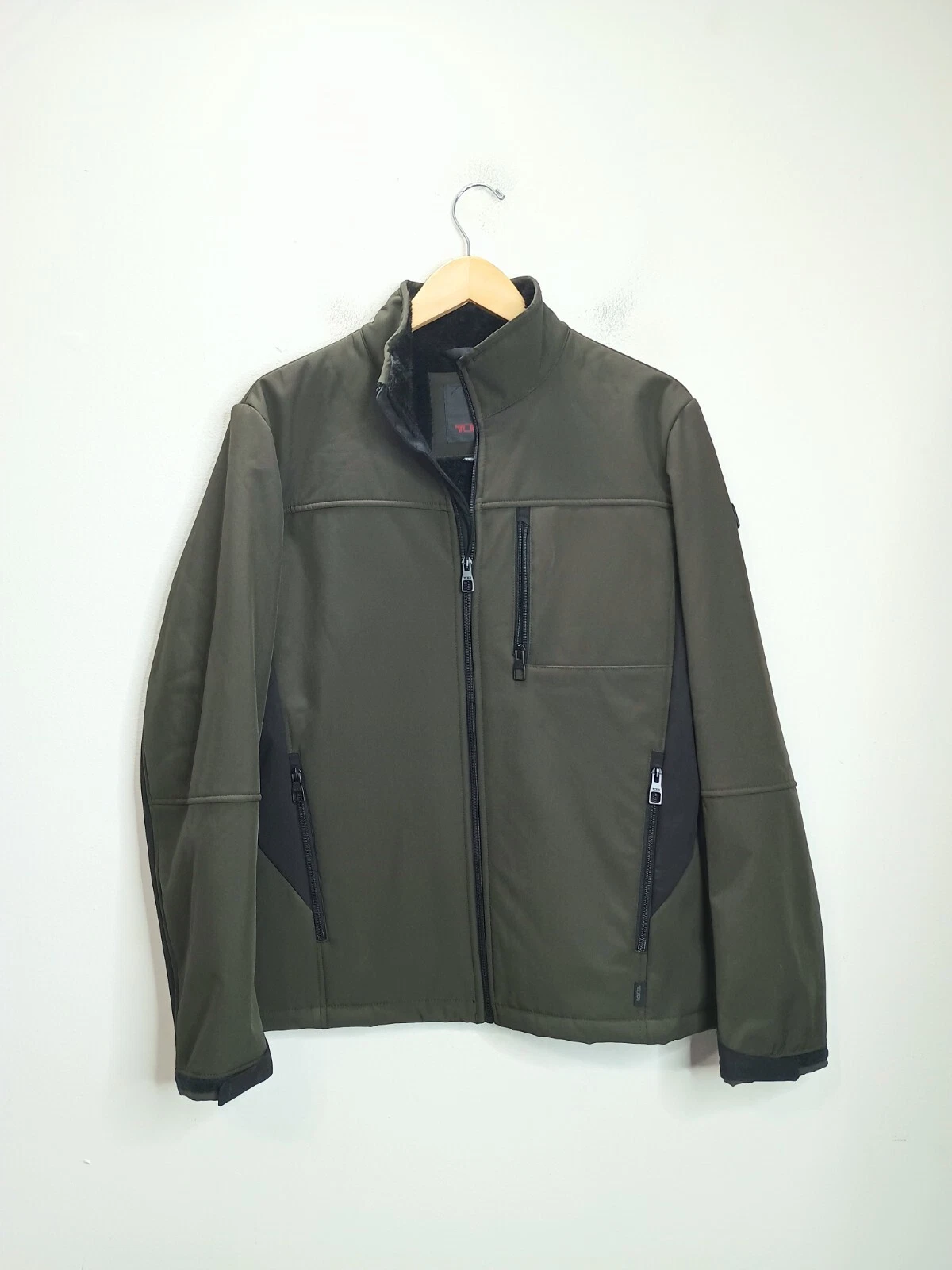 TUMI Metro Softshell Fleece-Lined Jacket Men's Small Green / Black