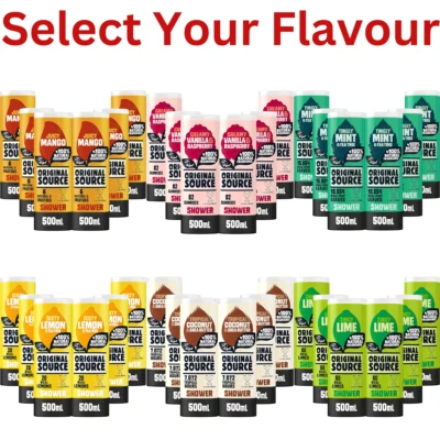 Original Source Shower Gel, Natural Fragrance, Vegan Best Shower Gel, 6 x 500ml