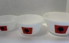Vintage Federal Milk Glass Indian Cheif Mixing Bowl Set