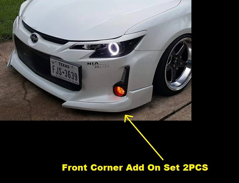 Novo Scion TC 14-16 Custom Front Bumper Lip Spoiler Fibra de Vidro 2 peças - Imagem 2 de 2