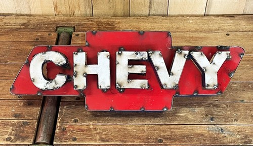 XL CHEVROLET CHEVY PAJARITA PLACA DE CHAPA PLACA MAN CAVE PICKUP C10 CAMARO EL CHIMENEA - Imagen 4 de 8