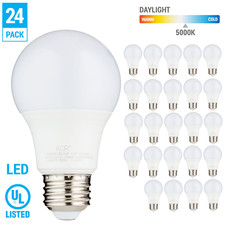 24 Pack LED A19 Bulb 9W 60W Equivalent Non Dimmable 5000K Daylight Medium E26