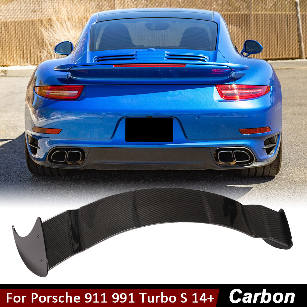 Dry Carbon Fiber Rear Trunk Spoiler Wing Lip For Porsche 911 991 Turbo S 2014-16