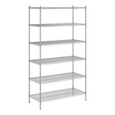 Commercial 6 Tier Chrome Wire Shelving - 6ft Height for Garage, Catering, Office