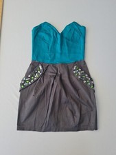 Ladies Dress Lipsy London Size 8 Sleeveless Pockets Grey Mix 28689