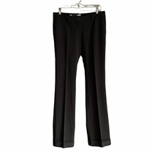 Love Moschino Black Tailored Straight Leg Cuffed Trousers Pants Size 8