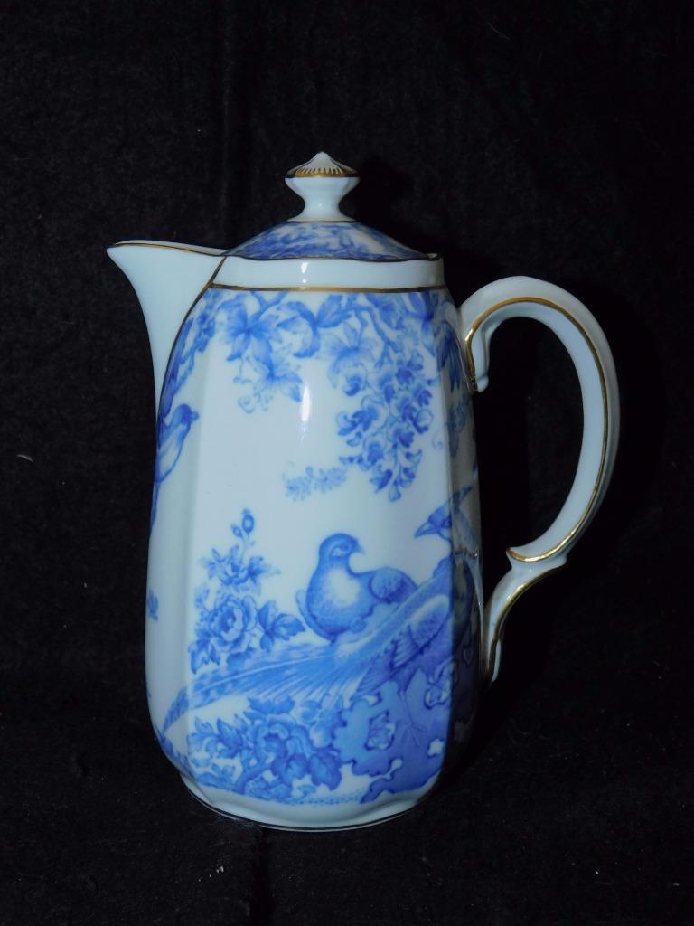 VINTAGE 1930's ROYAL CROWN DERBY BLUE AVES HOT WATER PITCHER jug