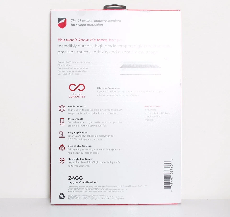 ZAGG - InvisibleShield HD Glass Screen Protector for Microsoft Surface 3 MS3HGS - Image 2 of 3