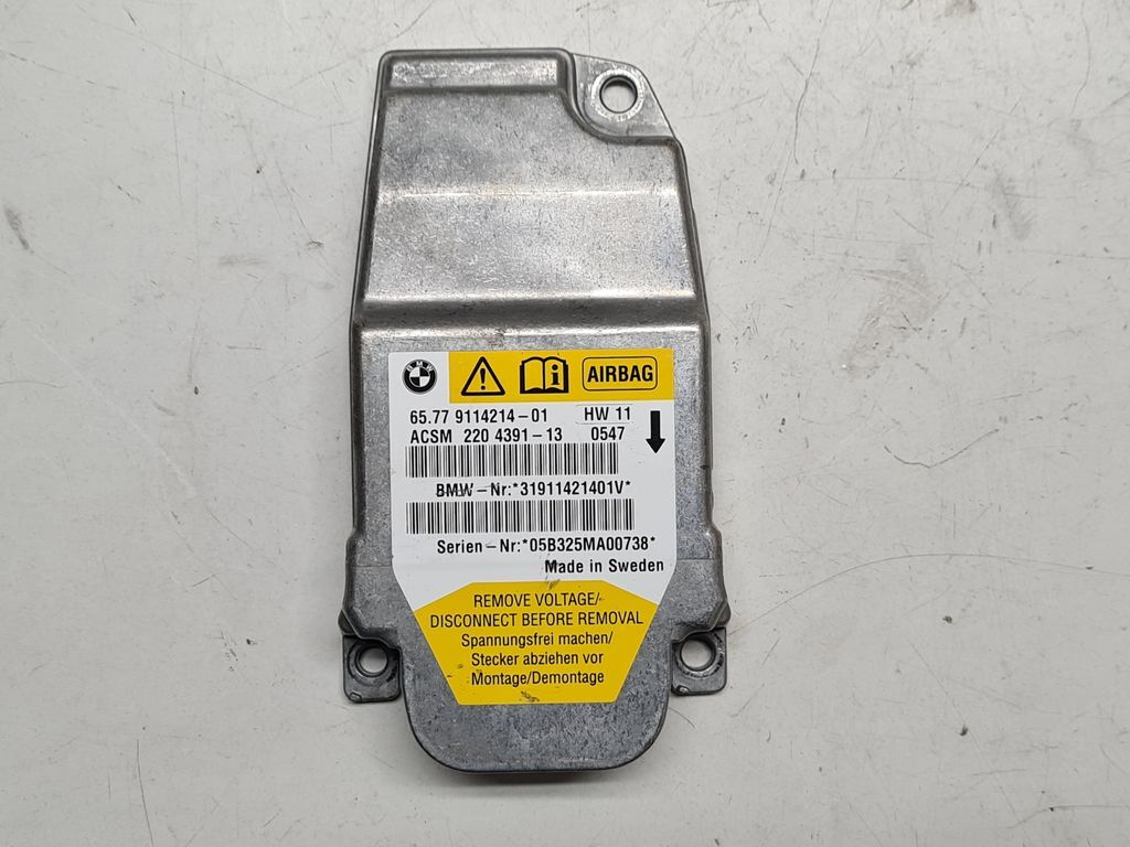 BMW 6 Series E63 M6 SRS Airbag Control Module 9114214 for sale  