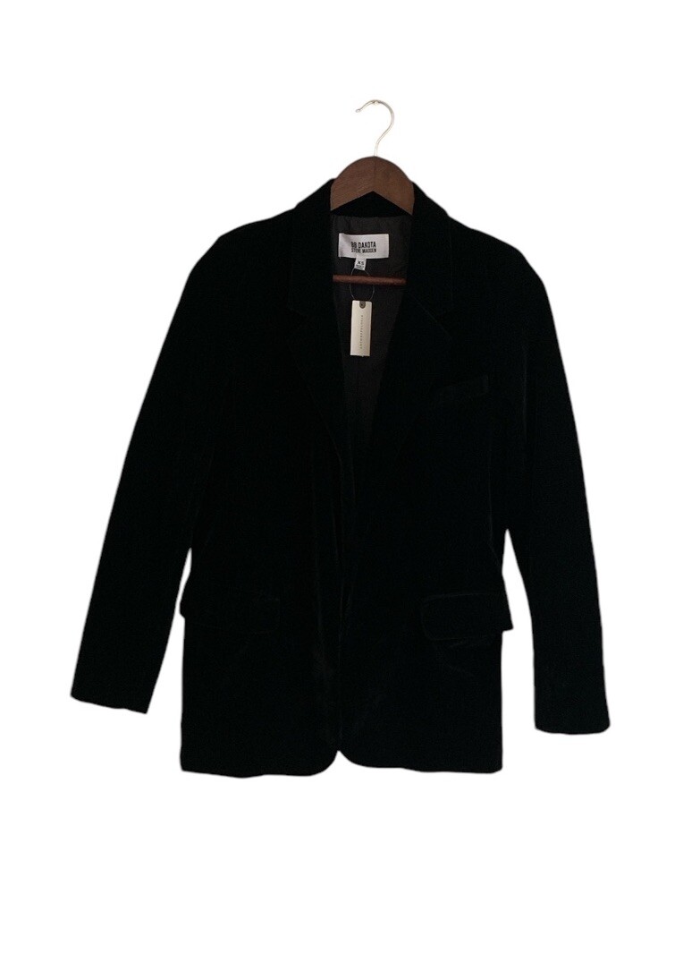 NWT BB Dakota X Steve Madden Black Velvet Blazer Jacket Size XS Office  Dressy
