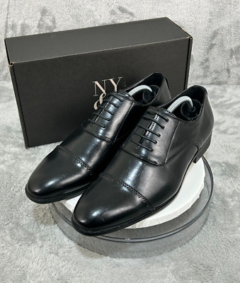 NY&C DAMIAN Black Faux Men's Leather Oxfords Shoes 11 Medium NY1261