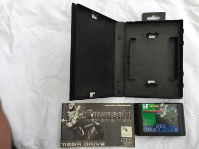 Kawasaki Superbikes PAL Sega Mega Drive System 1995 Anleitung Hülle CIB Sehr gut