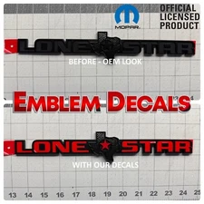 RAM 1500 DT LONE STAR Emblem inlay Decal 2019 2020 2021 2022 2023 2024 LONESTAR