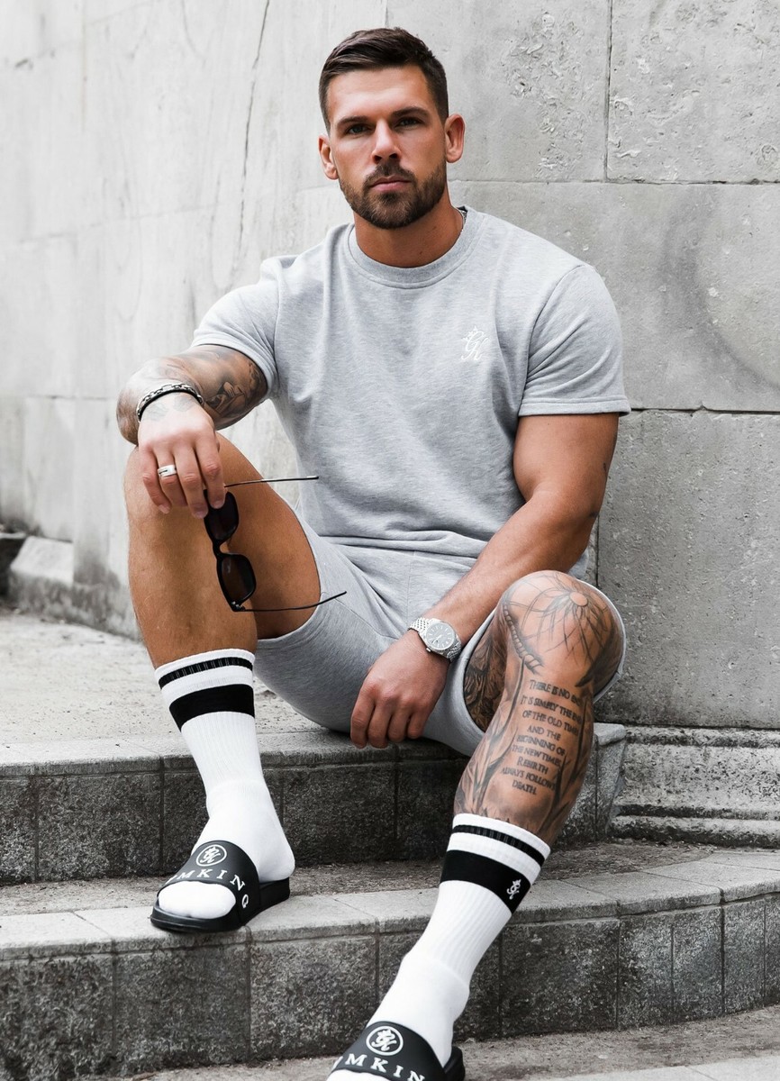 Gym King Mens T-Shirt Grey Marl Milo Loopback SS Sweat Tee - Foto 7