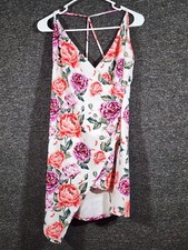 Feathers Juniors White Floral Dress Size L