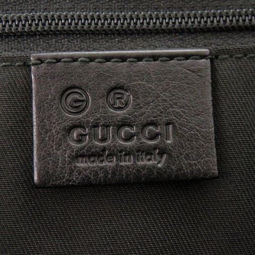 ECHT GUCCI 238695 Pferdegebiss Muster Beuteltasche Tasche schwarz Canvas/Leder 0892 - Bild 8 von 9