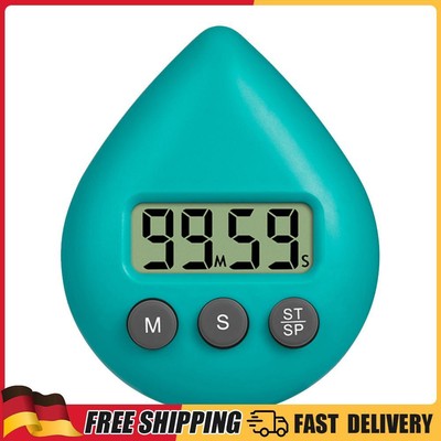 Water Drop Electronic Countdown LCD Digital Timer Study Alarm Clock (Green)